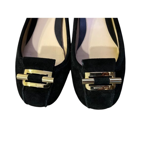 Michael Michael Kors Womens Black Suede Gloria Moc Driving Flats Size 6M Leather - Picture 3 of 15